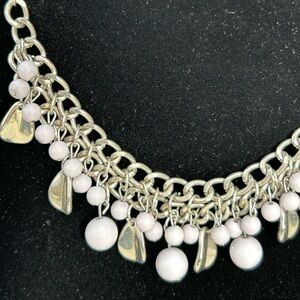 Elegant Silver and White Necklace